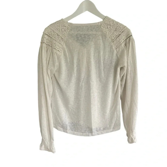Sundance Boho White Crochet Peasant Blouse Top Size XS - Picture 4 of 10